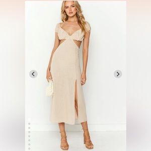 Beginning Boutique Off The Shoulder Maxi Dress